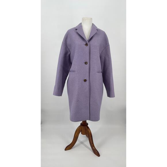 Everlane Wool Cocoon Coat Lavender Size 2 Oversize Fit Old Money Quiet Luxury - Picture 1 of 6